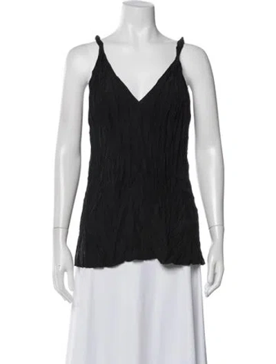 Pre-owned Totême Silk Square Neckline Tunic In Black