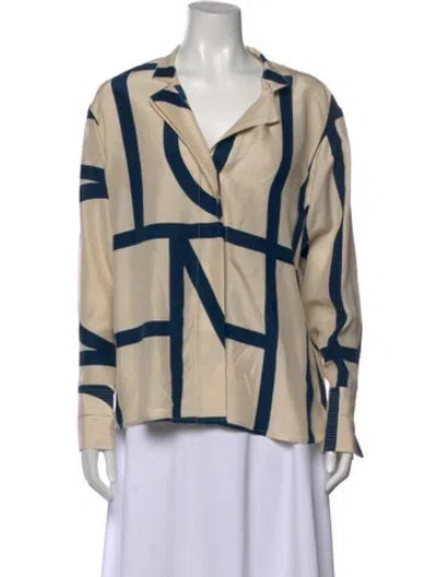Pre-owned Totême Silk Striped Blouse In Neutrals