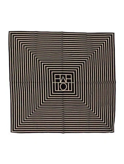 Pre-owned Totême Silk Striped Scarf In Black