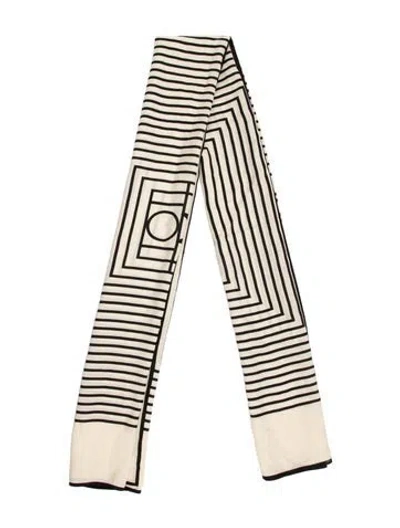 Pre-owned Totême Silk Striped Scarf In Black/neutrals