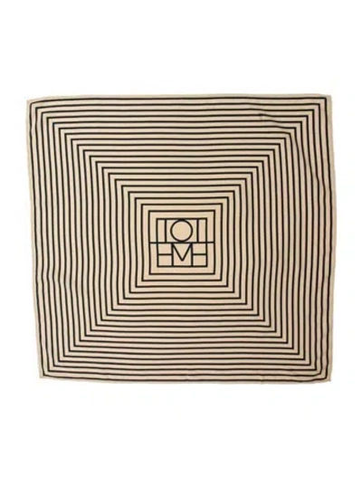 Pre-owned Totême Silk Striped Scarf In Neutral