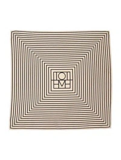 Pre-owned Totême Silk Striped Scarf In Neutrals