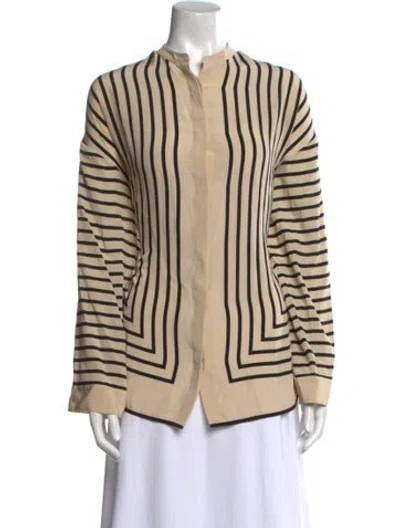Pre-owned Totême Silk Striped Tunic In Neutral