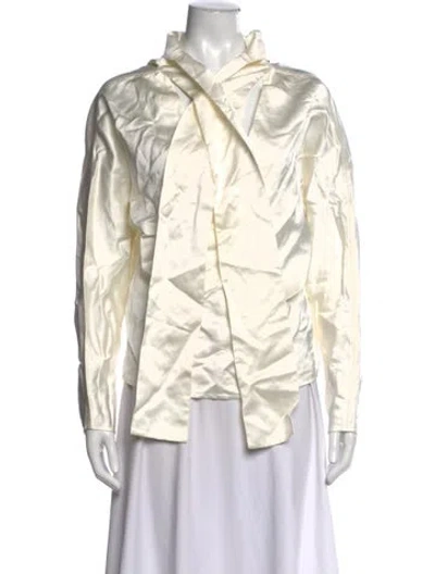 Pre-owned Totême Silk Tie Neck Blouse In Neutrals