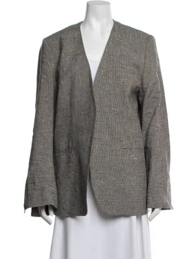 Pre-owned Totême Silk Tweed Pattern Blazer In Neutrals