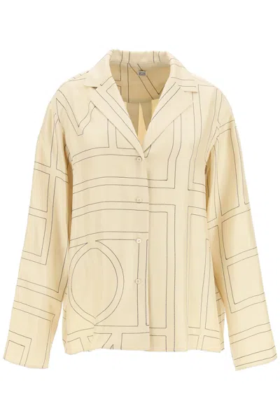 Totême Silk Twill Pajama Shirt In Yellow