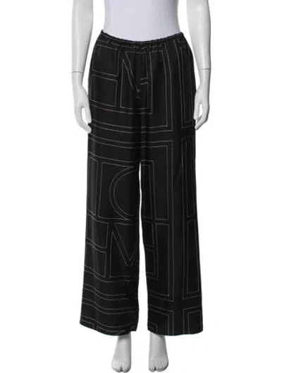 Pre-owned Totême Silk Wide Leg Pants In Black