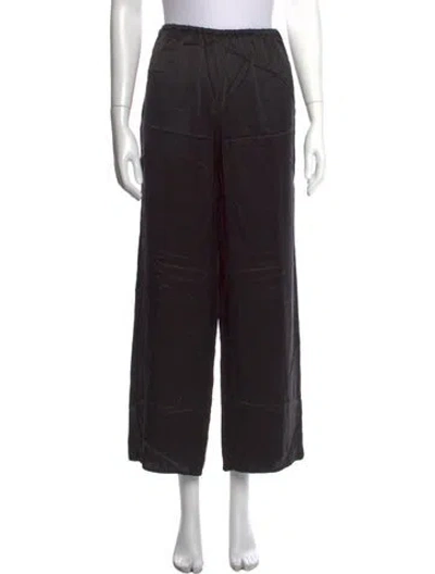 Pre-owned Totême Silk Wide Leg Pants In Black
