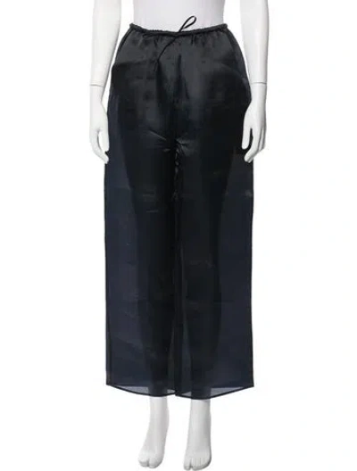 Pre-owned Totême Silk Wide Leg Pants In Blue