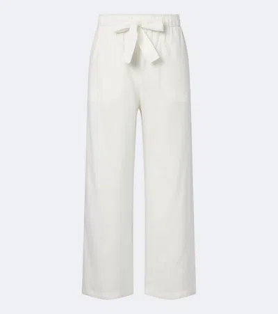 Totême Silk Wide-leg Pants In White