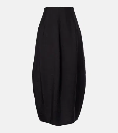 Totême Silk-blend Maxi Skirt In Black