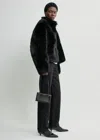 Totême Silky Shearling Jacket Black In Black