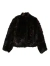 Totême Silky Shearling Jacket Dark Brown In Brown
