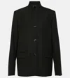 Totême Overlay Wool Blend Blazer In Black