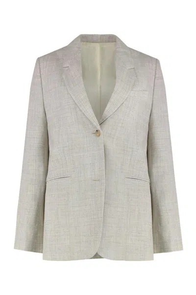 Totême Toteme Single-breasted Two-button Jacket In Gray