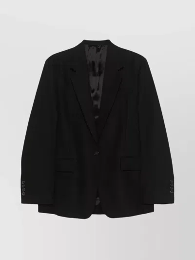 Totême Single-breasted Wool Blazer Featuring Vent In Black