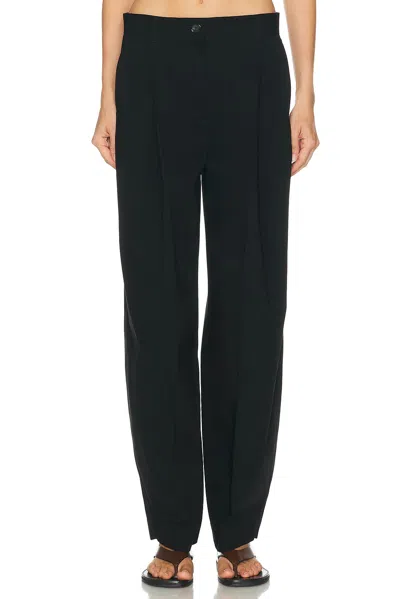 Totême Single Pleat Cotton Trouser In Black