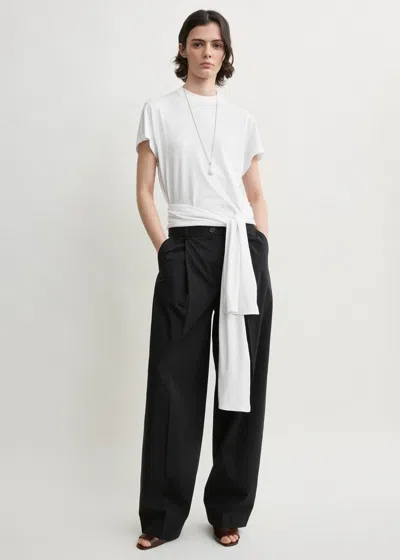 Totême Single Pleat Cotton Trousers Black