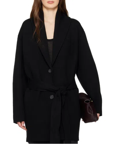 Totême Single-breasted Belted Coat In Black