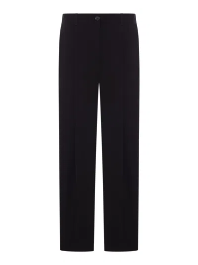 Totême Single-pleated Cotton Trousers In Black