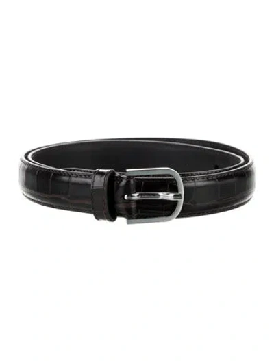 Pre-owned Totême Skinny Alligator Waist Belt In Brown