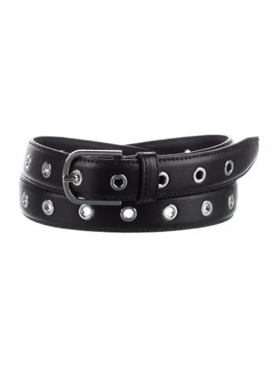 Pre-owned Totême Skinny Leather Belt In Black