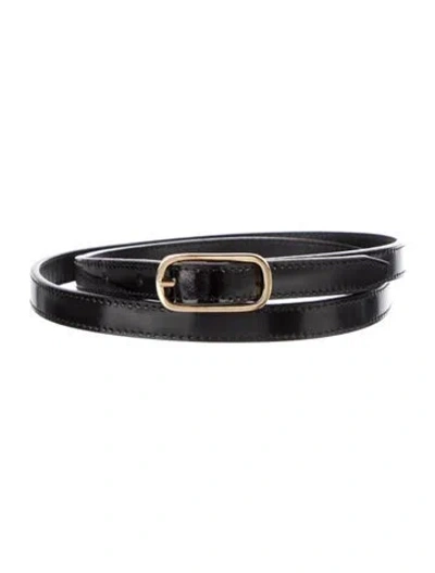 Pre-owned Totême Skinny Leather Belt In Black