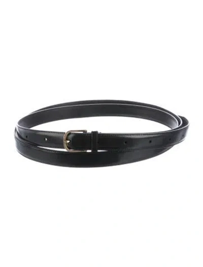 Pre-owned Totême Skinny Leather Belt In Black