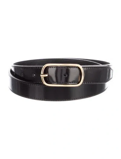 Pre-owned Totême Skinny Leather Belt In Black
