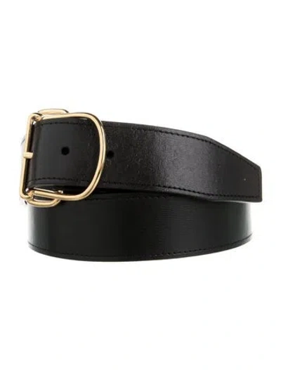 Pre-owned Totême Skinny Leather Belt In Black