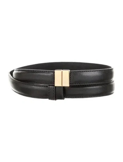 Pre-owned Totême Skinny Leather Belt In Black