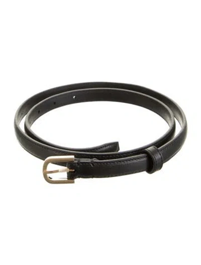Pre-owned Totême Skinny Leather Belt In Black