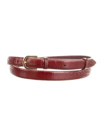 Pre-owned Totême Skinny Leather Belt Kit In Burgundy