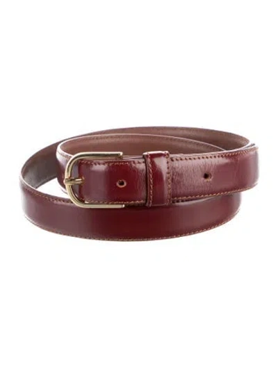 Pre-owned Totême Skinny Leather Belt In Red