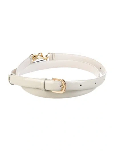 Pre-owned Totême Skinny Leather Belt W/ Tags In Neutral