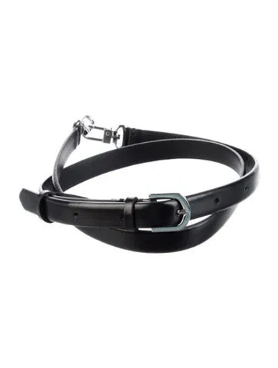 Pre-owned Totême Skinny Leather Waist Belt In Black