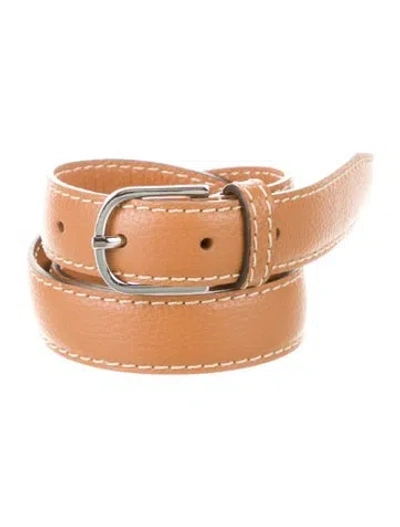 Pre-owned Totême Skinny Leather Waist Belt In Brown