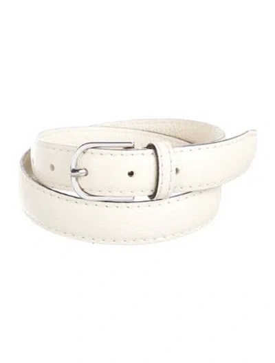 Pre-owned Totême Skinny Leather Waist Belt In White