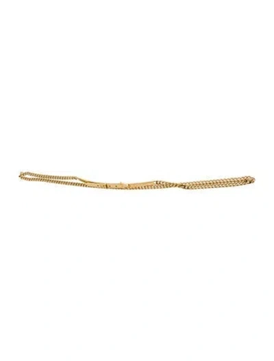 Pre-owned Totême Skinny Metal Belt In Gold
