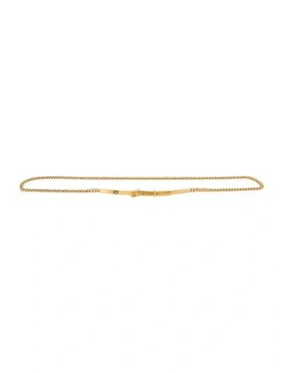 Pre-owned Totême Skinny Metal Waist Belt In Gold
