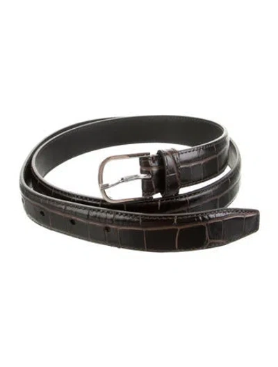 Pre-owned Totême Skinny Patent Leather Belt In Black