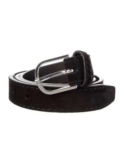 Pre-owned Totême Skinny Suede Belt In Black