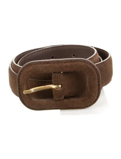 Pre-owned Totême Skinny Suede Belt In Brown