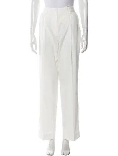 Pre-owned Totême Slanted Pocket Trousers Wide Leg Pants In White