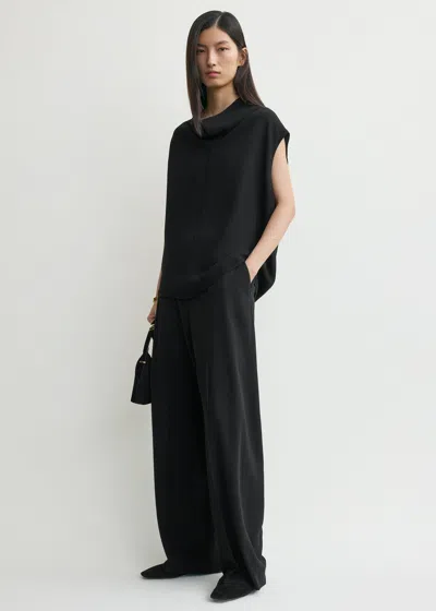 Totême Sleeveless Cady Funnel-neck Top Black