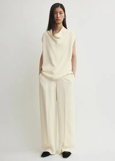 Totême Sleeveless Cady Funnel-neck Top Ecru In Neutral