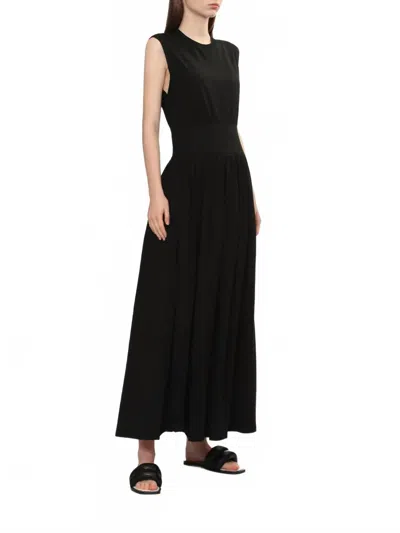 TOTÊME SLEEVELESS COTTON TEE DRESS IN BLACK