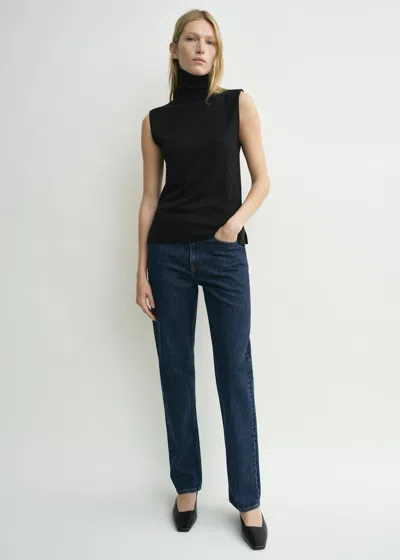 Totême Sleeveless Fine Turtleneck Black