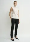 Totême Sleeveless Wool-silk Turtleneck Top In White
