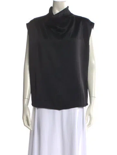 Pre-owned Totême Sleeveless Funnel-neck Top Turtleneck Top In Black